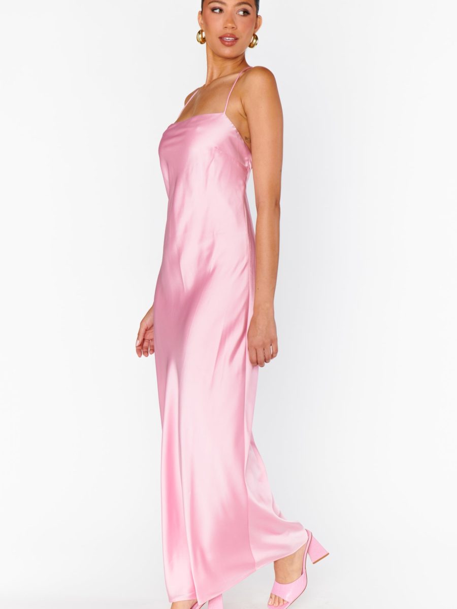 Dani Slip Dress ~ Light Pink Luxe Satin