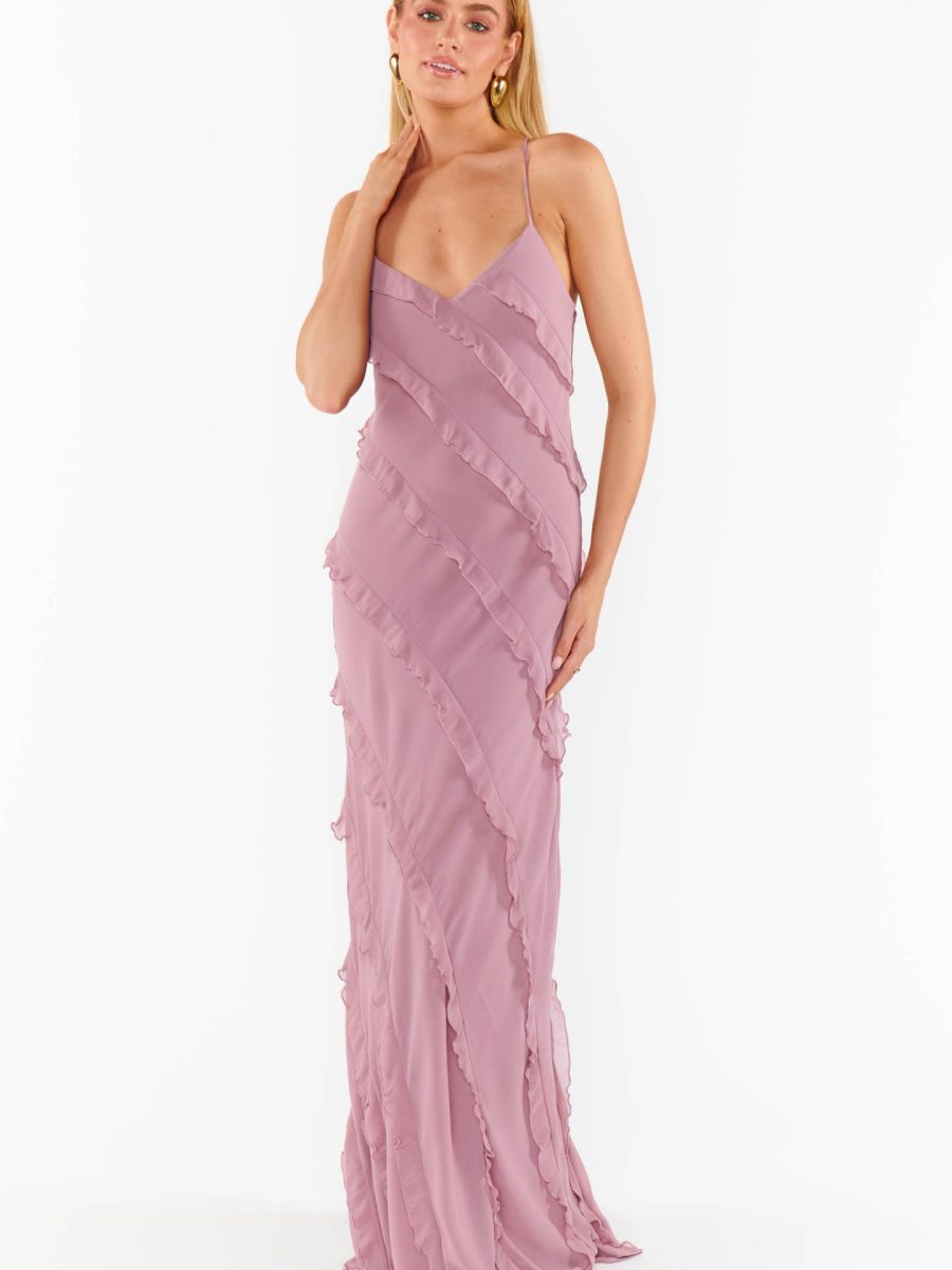 Romance Ruffle Dress ~ Antique Rose Chiffon