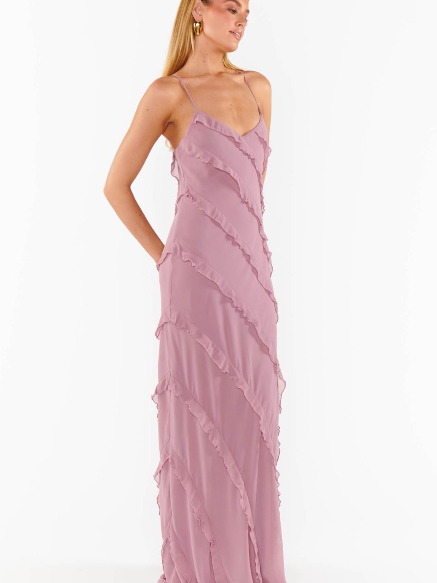 Romance Ruffle Dress ~ Antique Rose Chiffon