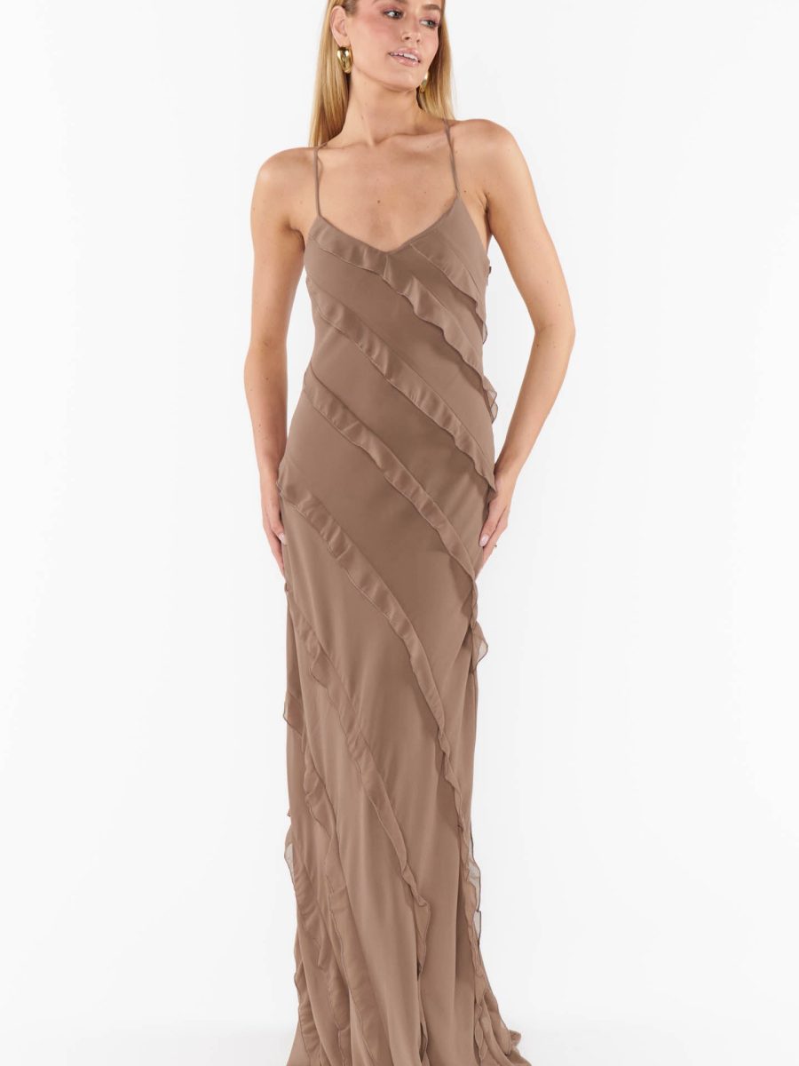 Romance Ruffle Dress ~ Dune Chiffon