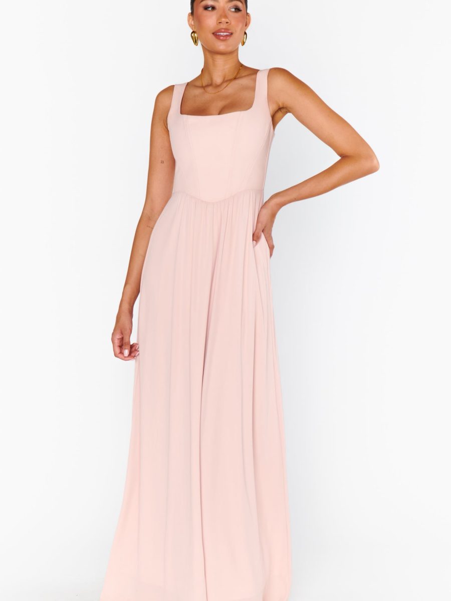 Nina Maxi Dress ~ Dusty Blush Crisp