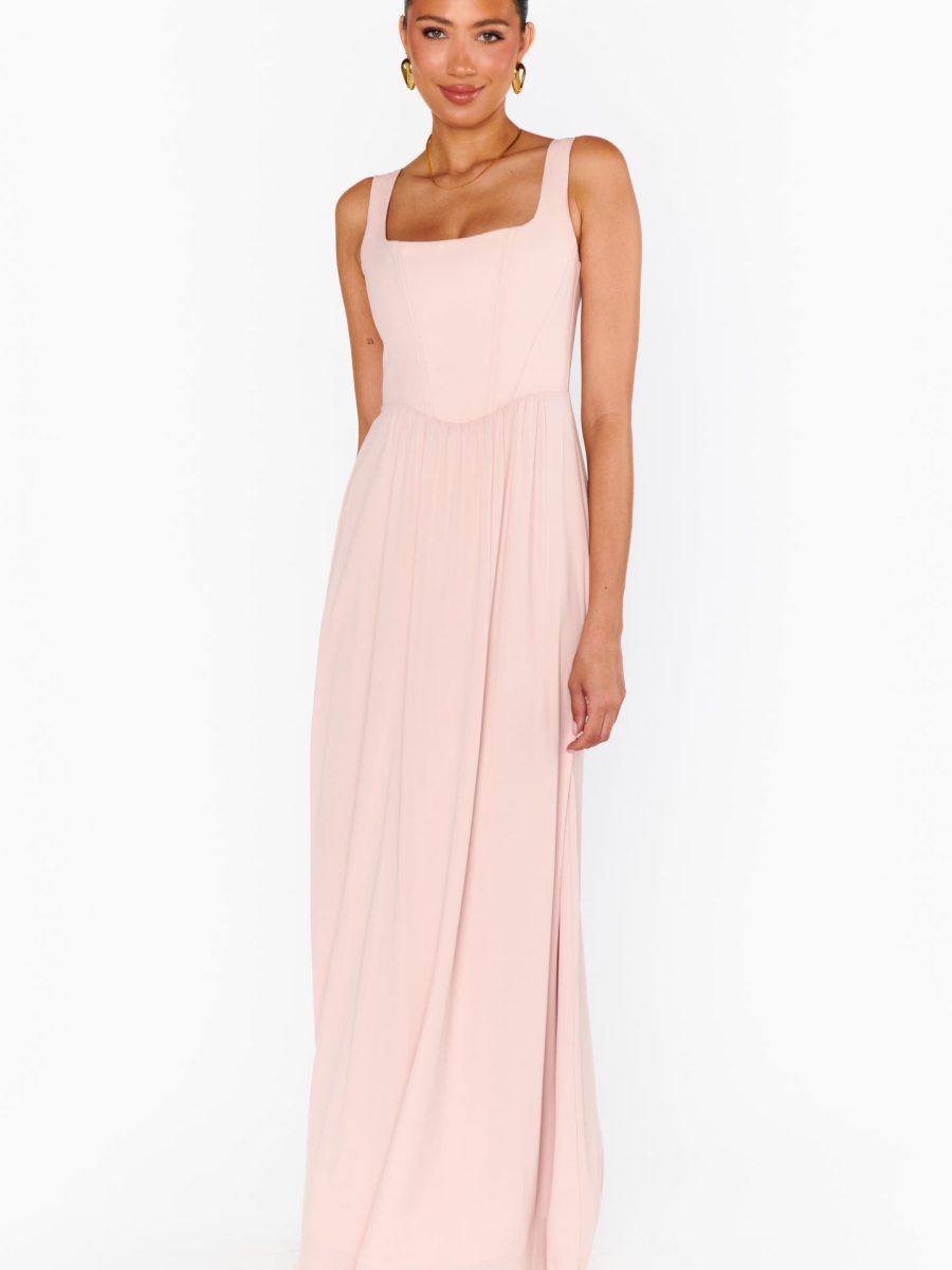 Nina Maxi Dress ~ Dusty Blush Crisp
