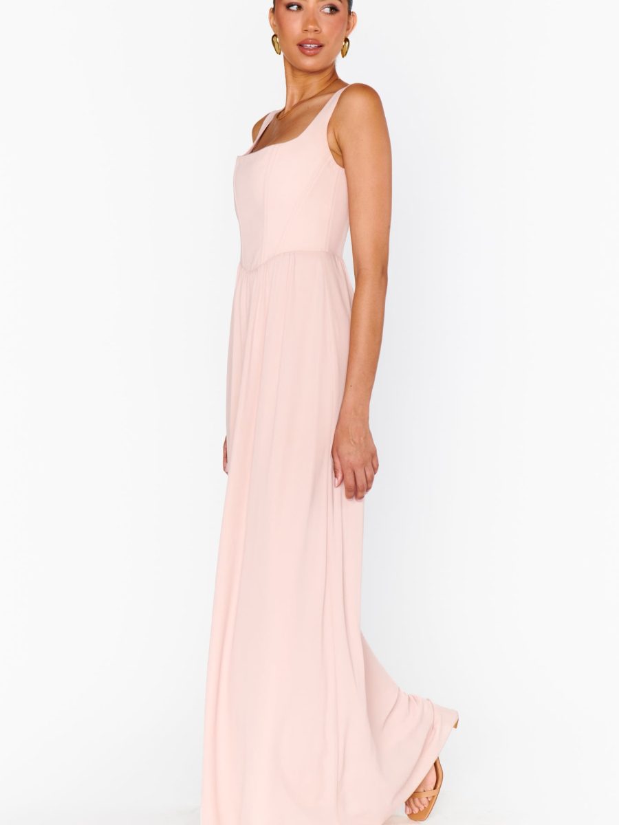 Nina Maxi Dress ~ Dusty Blush Crisp