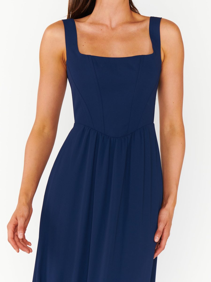 Nina Maxi Dress ~ Rich Navy Crisp