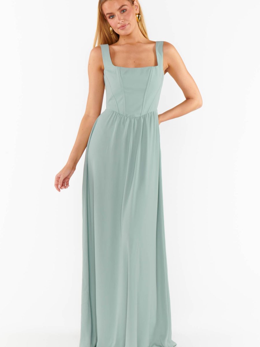 Nina Maxi Dress ~ Silver Sage Crisp