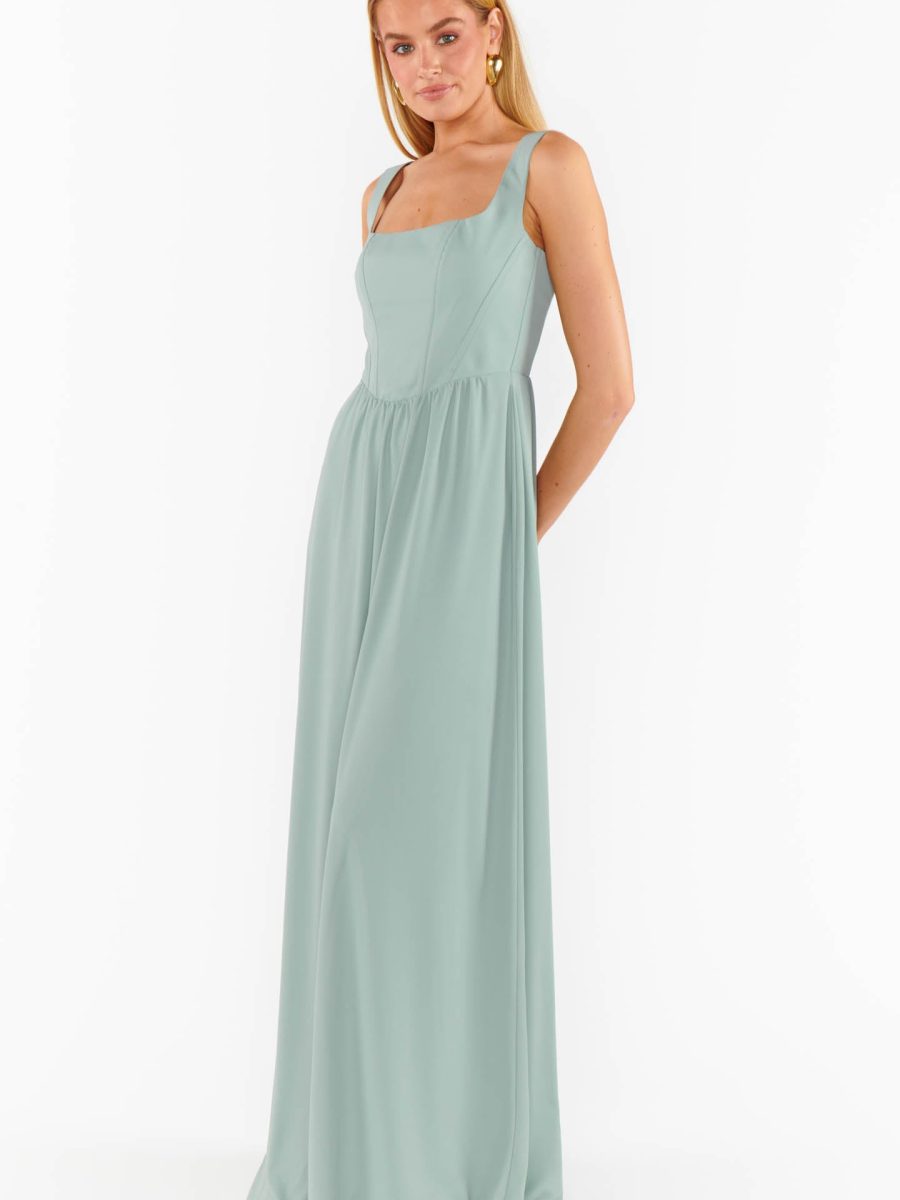 Nina Maxi Dress ~ Silver Sage Crisp
