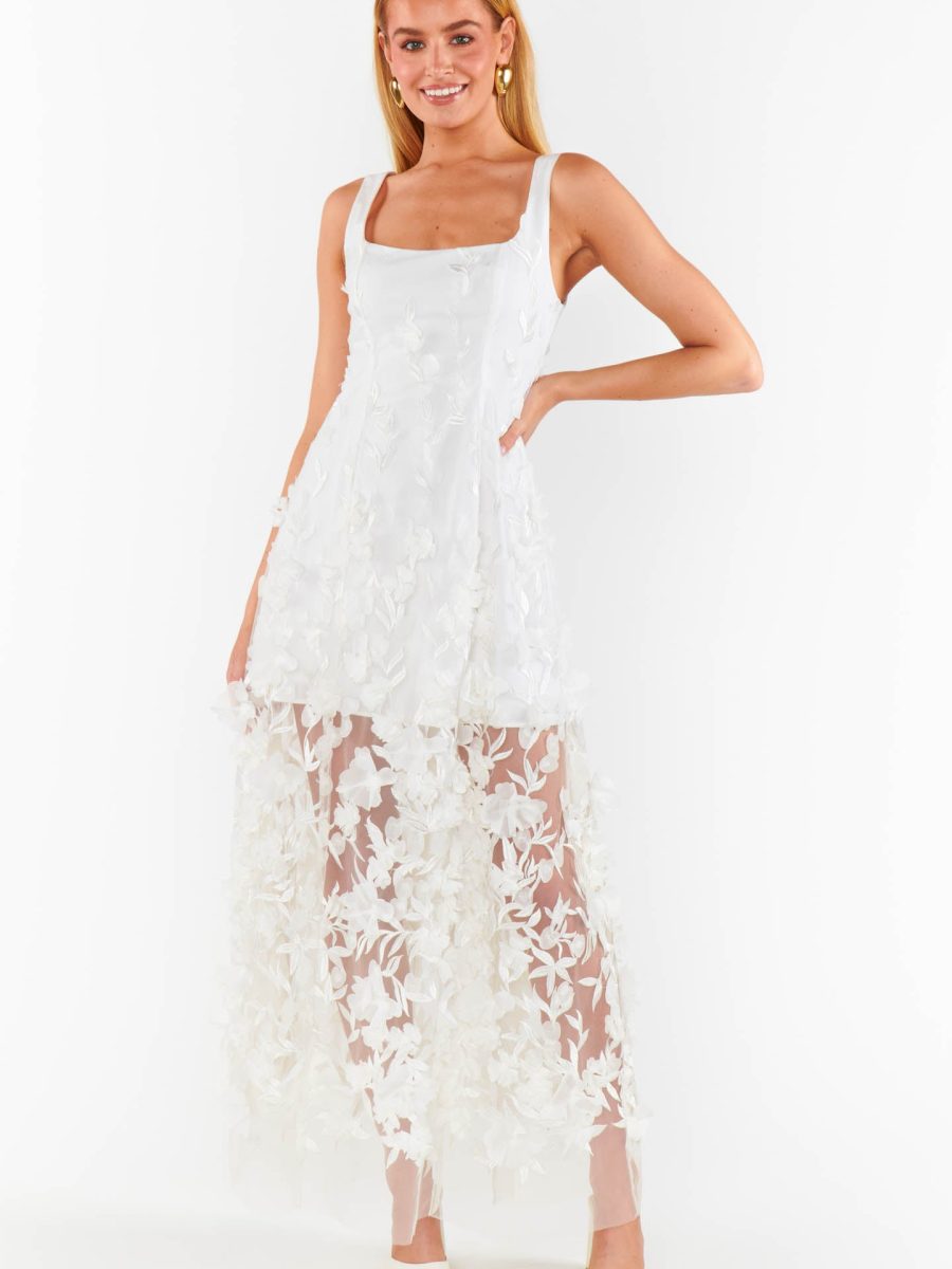 Stephanie Dress ~ 3D Floral Embroidery