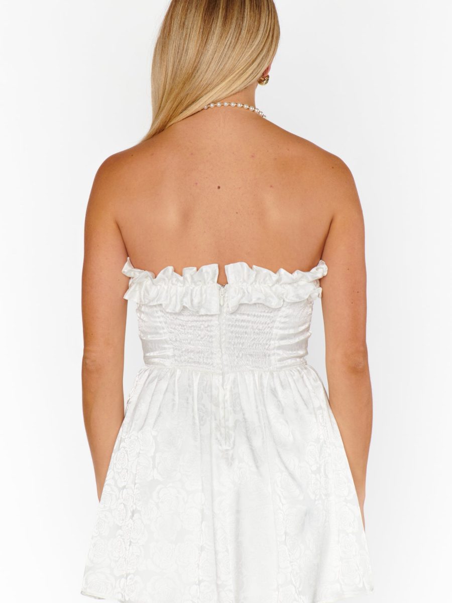 Lala Skort Dress ~ White Rose Satin