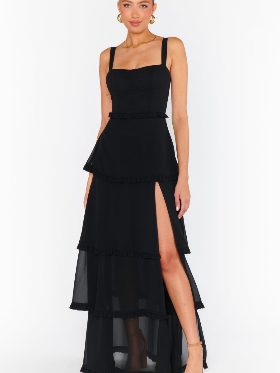 Lady Corset Dress ~ Black Chiffon