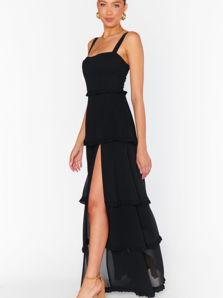 Lady Corset Dress ~ Black Chiffon