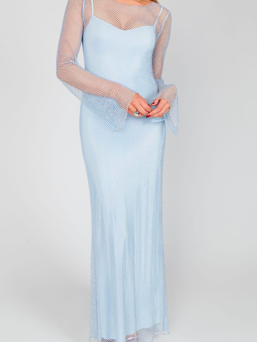 Iconic Maxi Dress ~ Light Blue Glitz