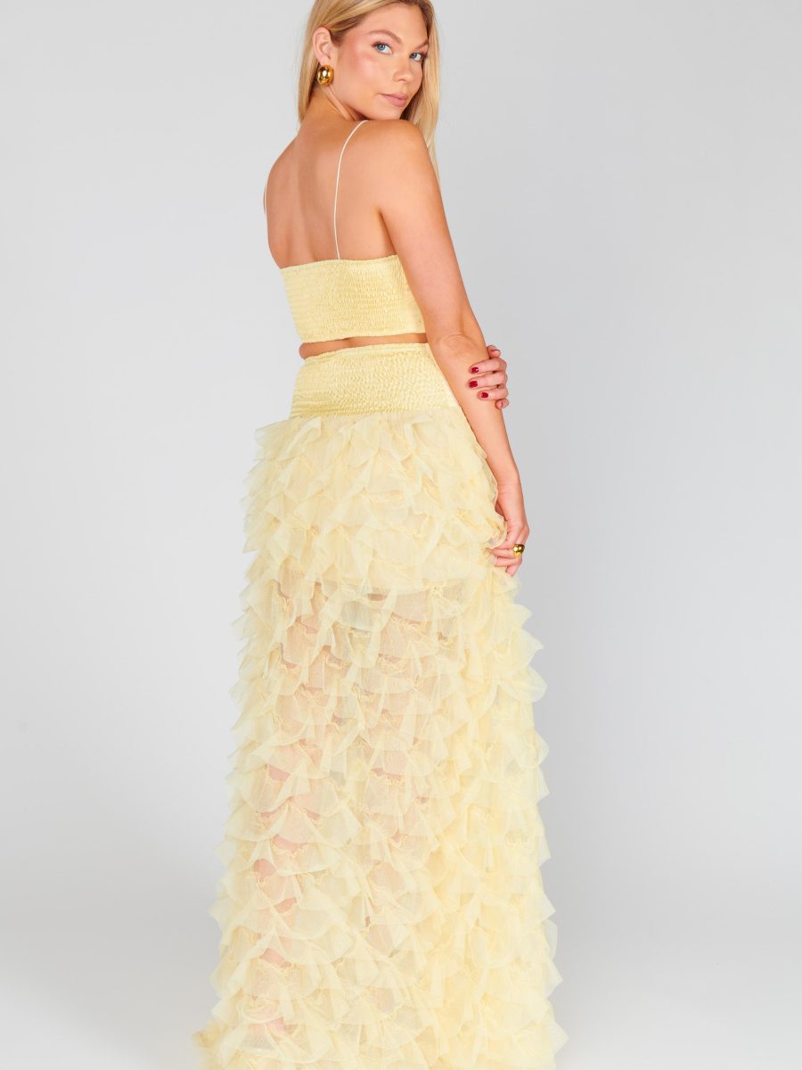 Meet Me at Midnight Skirt ~ Pale Yellow Ruffle Tulle