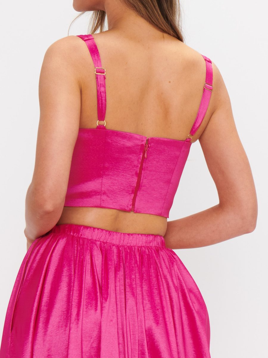 Vivianna Top ~ Dragonfruit Taffeta