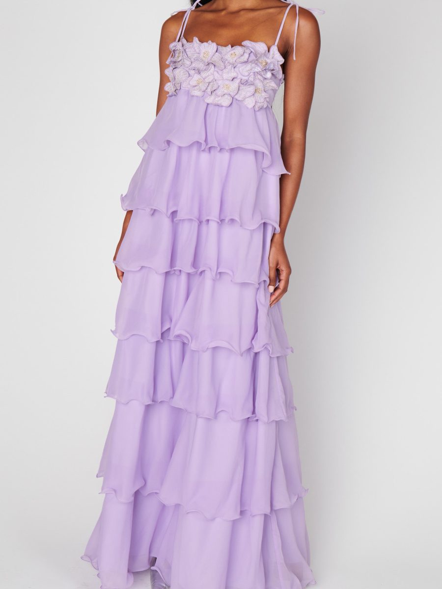 Gabriella Maxi Dress ~ Lilac Enchanted Embellishment