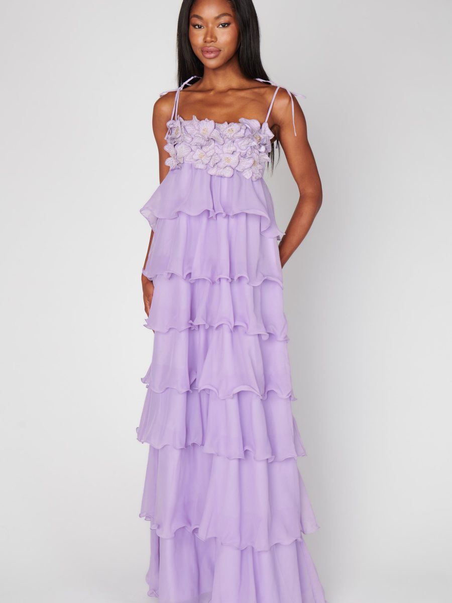 Gabriella Maxi Dress ~ Lilac Enchanted Embellishment