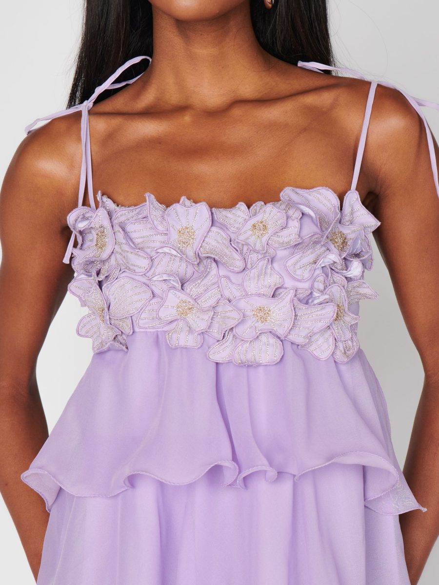 Gabriella Maxi Dress ~ Lilac Enchanted Embellishment