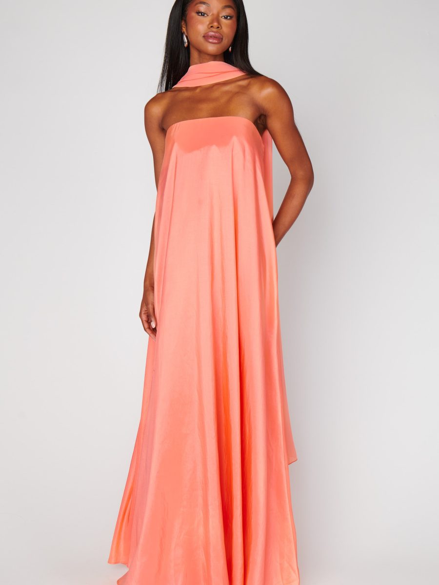 Tinsley Tube Dress ~ Cantaloupe Light Taffeta