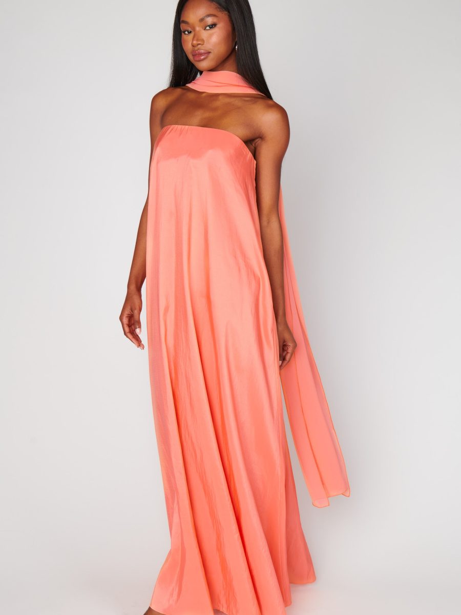 Tinsley Tube Dress ~ Cantaloupe Light Taffeta
