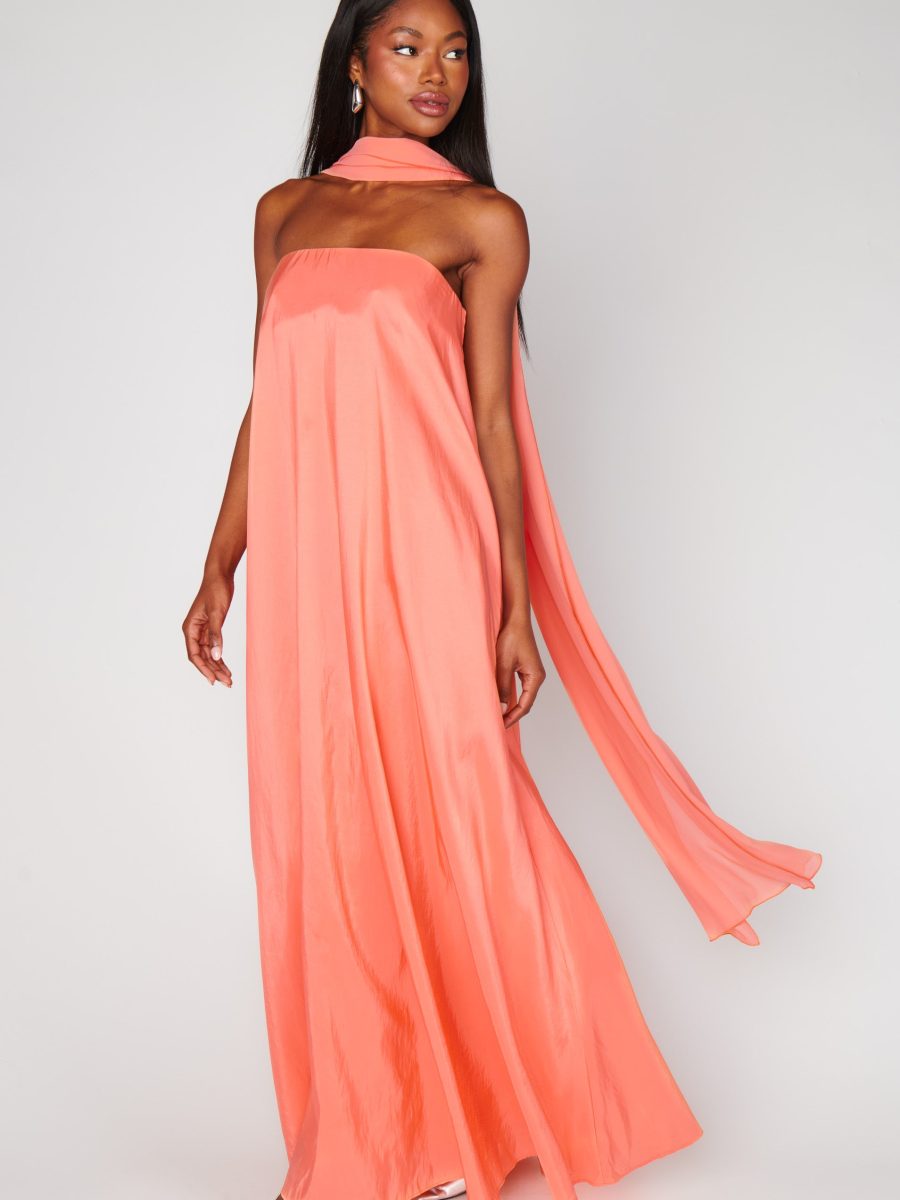 Tinsley Tube Dress ~ Cantaloupe Light Taffeta