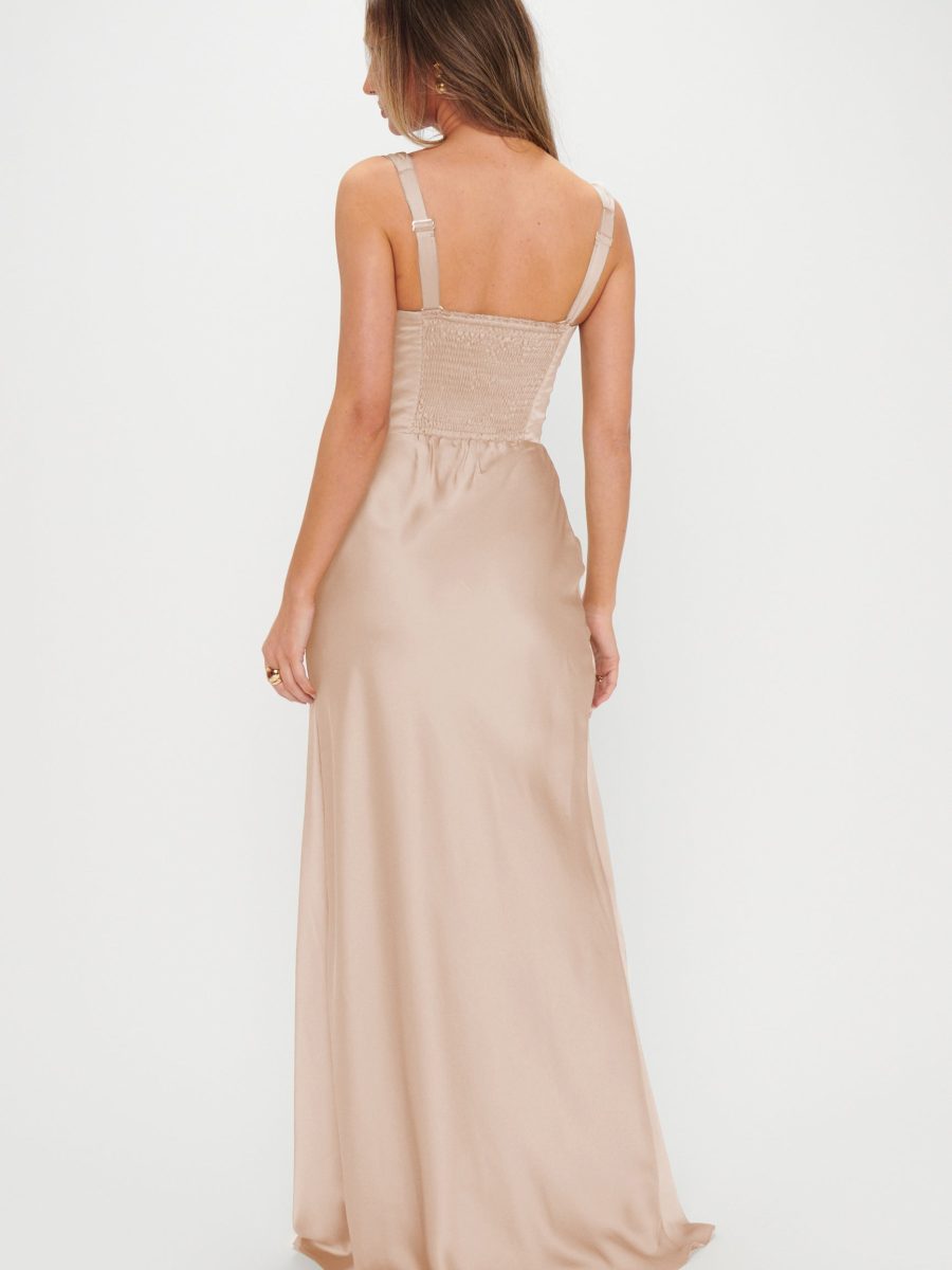 Lana Maxi Dress ~ Champagne Luxe Satin