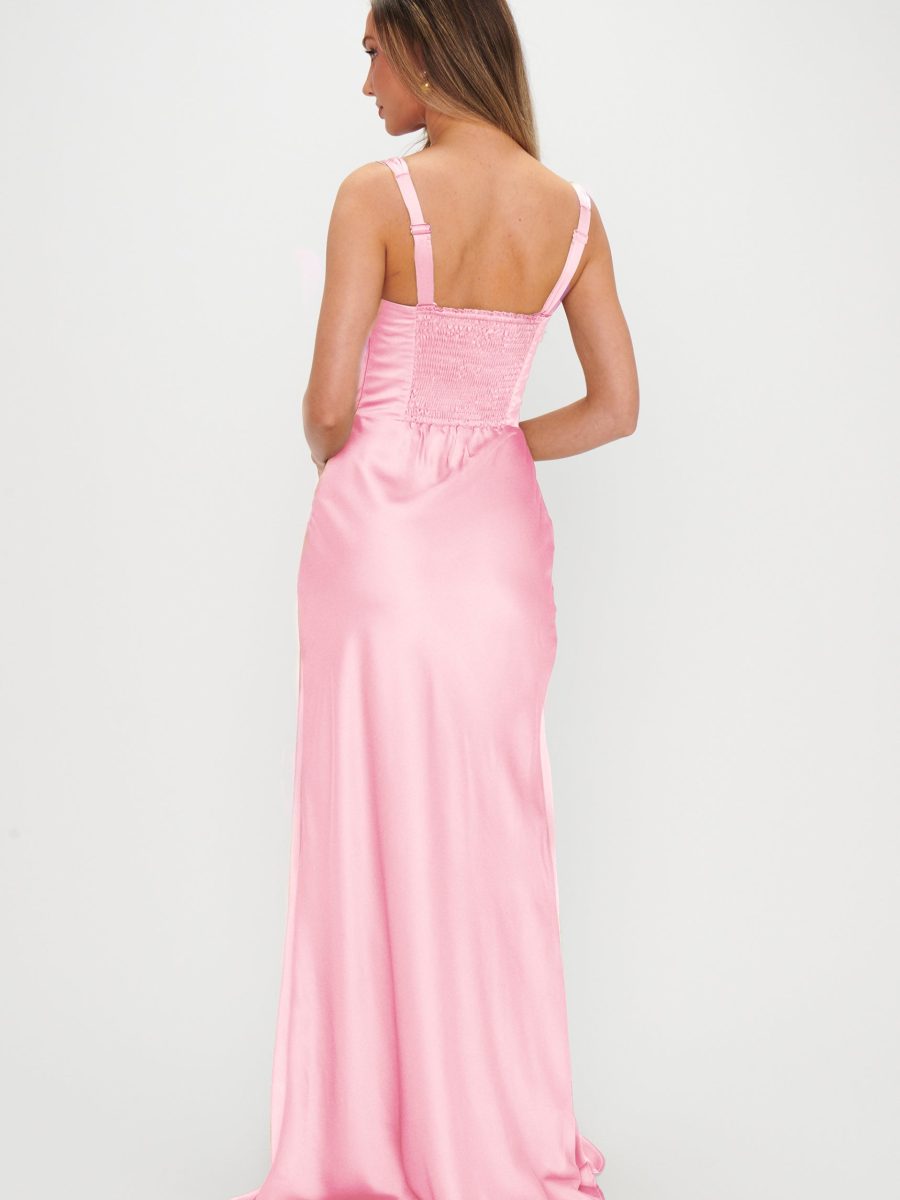 Lana Maxi Dress ~ Light Pink Luxe Satin