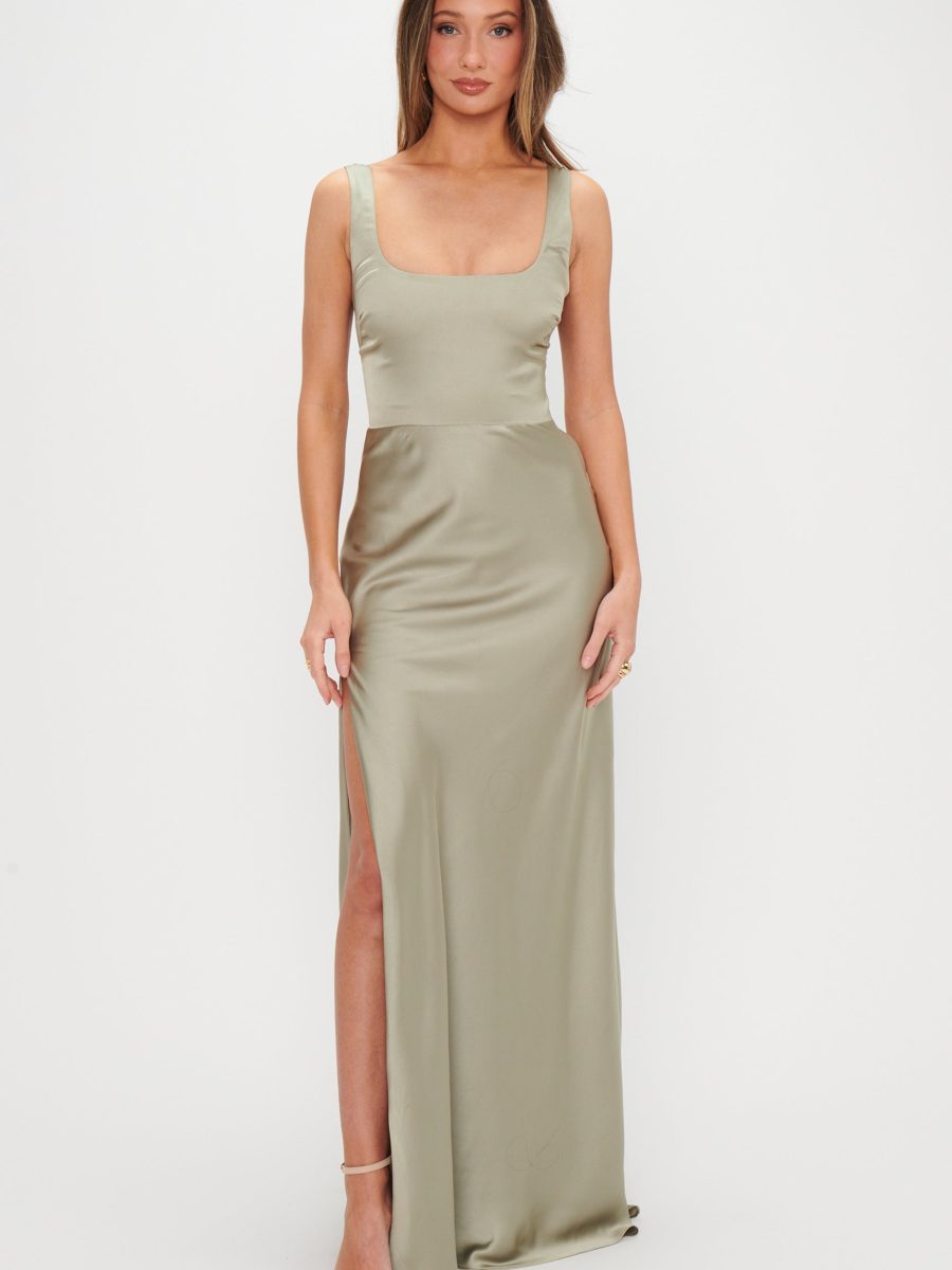 Moss Green Luxe Satin