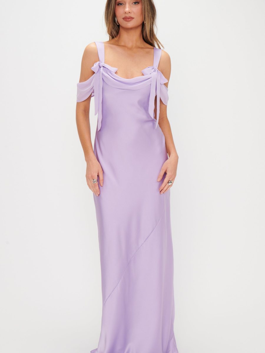Bella Maxi Dress ~ Lavender Luxe Satin