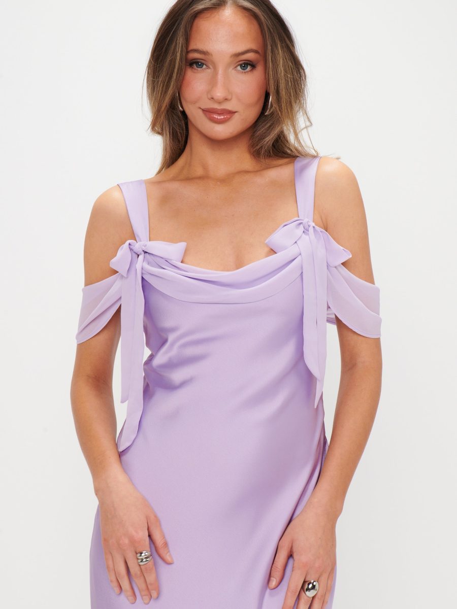 Bella Maxi Dress ~ Lavender Luxe Satin