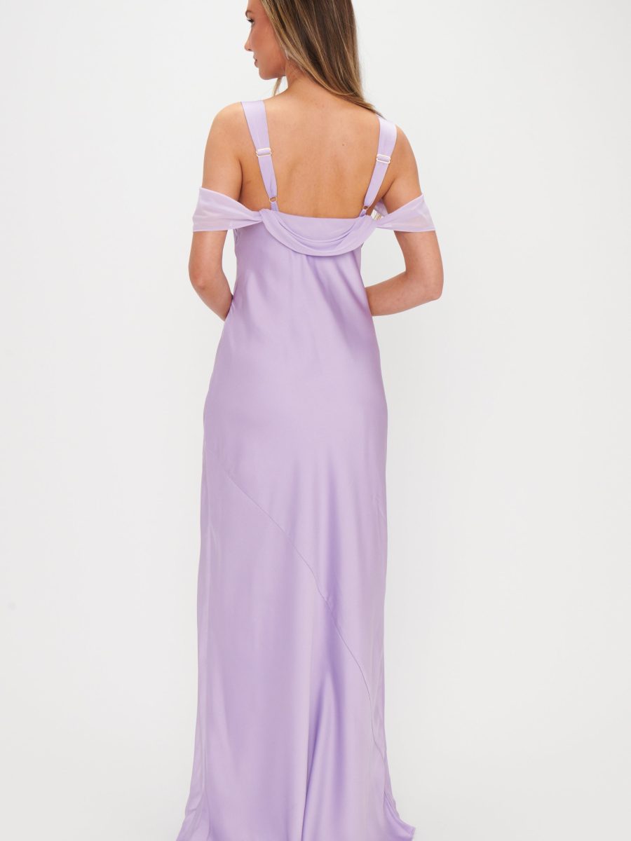 Bella Maxi Dress ~ Lavender Luxe Satin