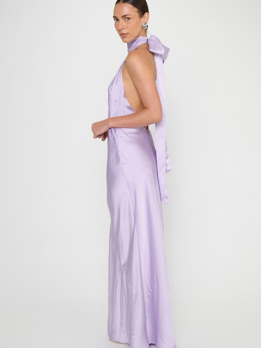 Lisa Maxi Dress ~ Lavender Luxe Satin
