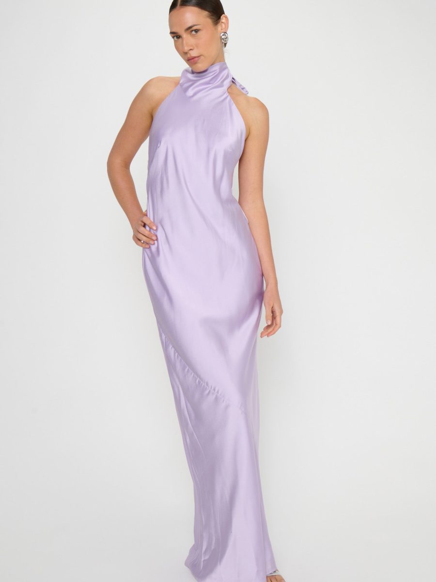 Lisa Maxi Dress ~ Lavender Luxe Satin