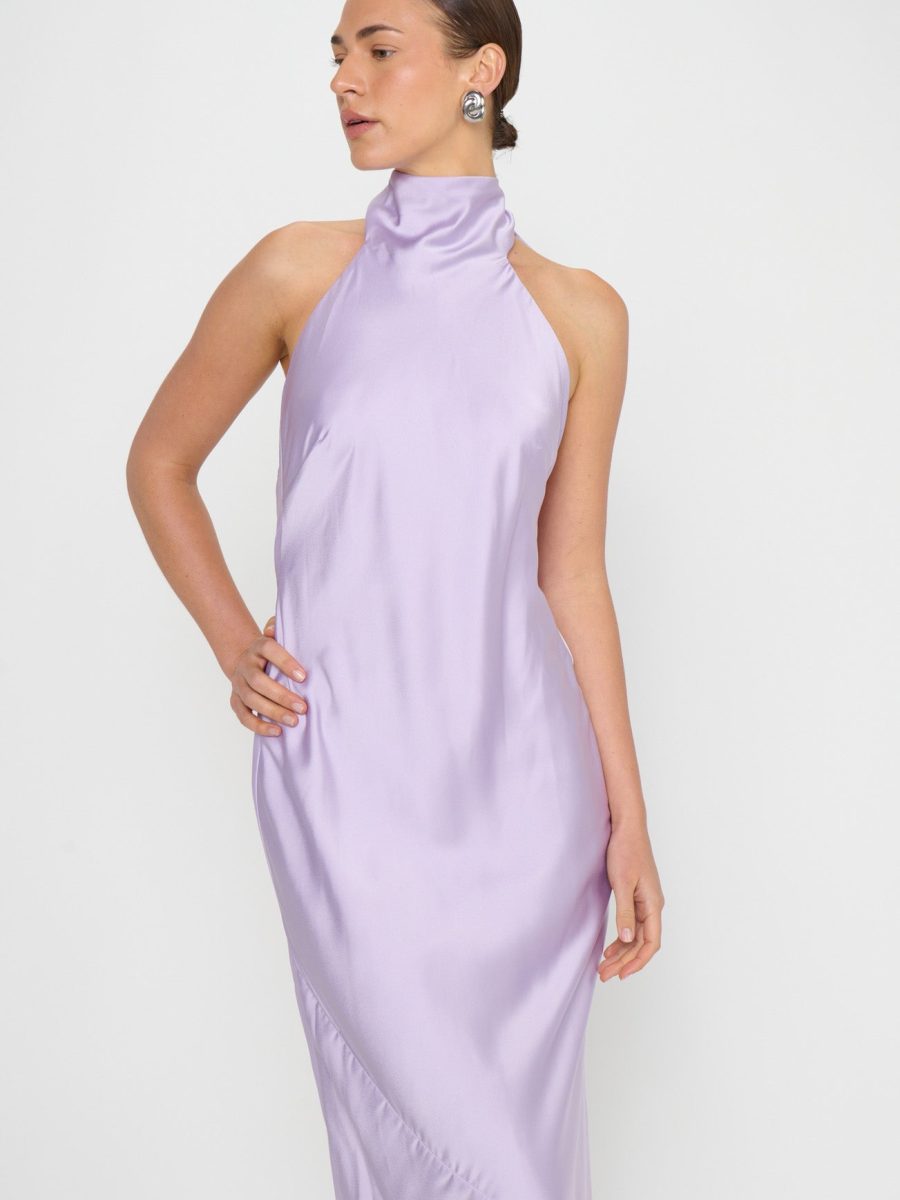 Lisa Maxi Dress ~ Lavender Luxe Satin