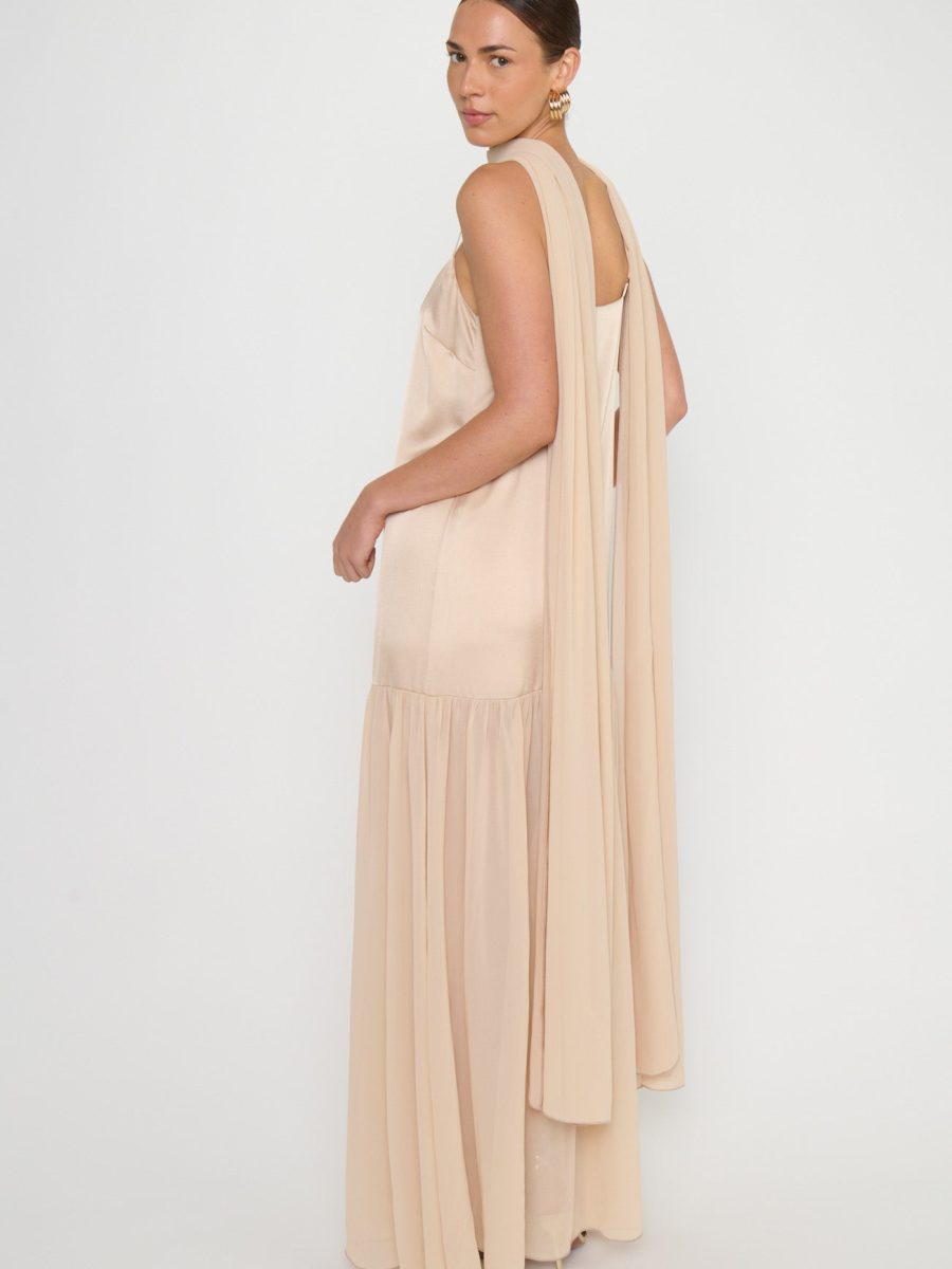 Dalia Maxi Dress ~ Champagne Luxe Satin