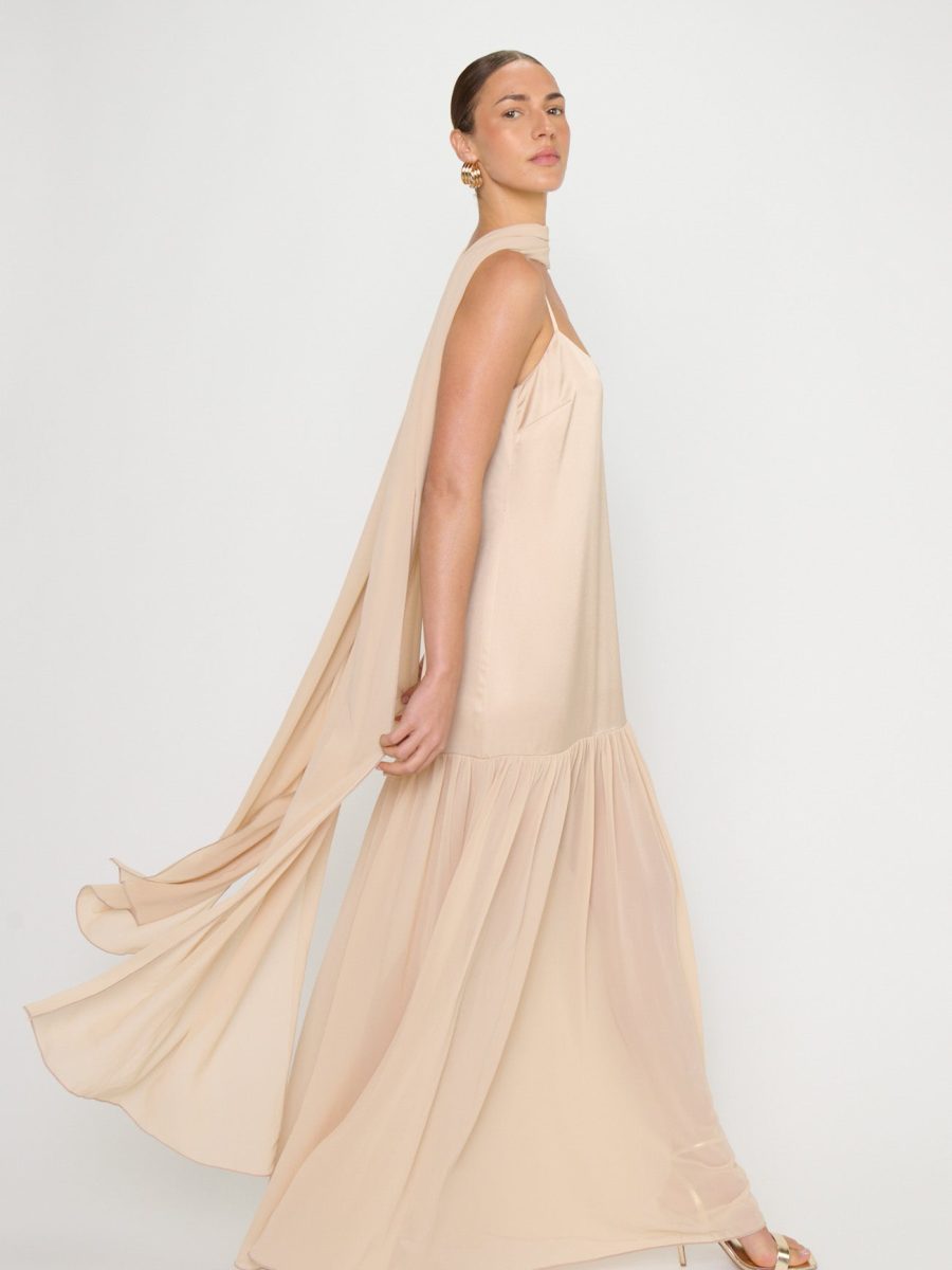 Dalia Maxi Dress ~ Champagne Luxe Satin