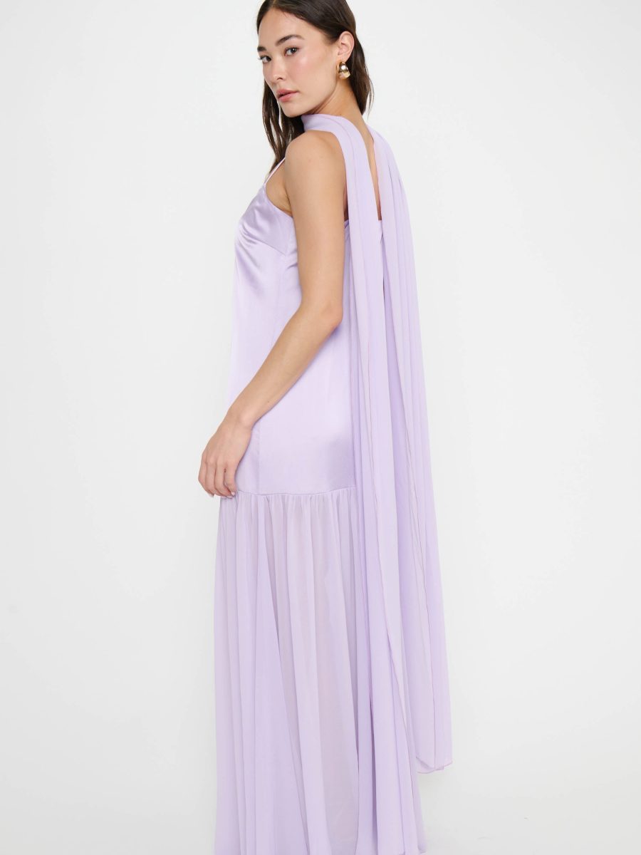 Dalia Maxi Dress ~ Lavender Luxe Satin
