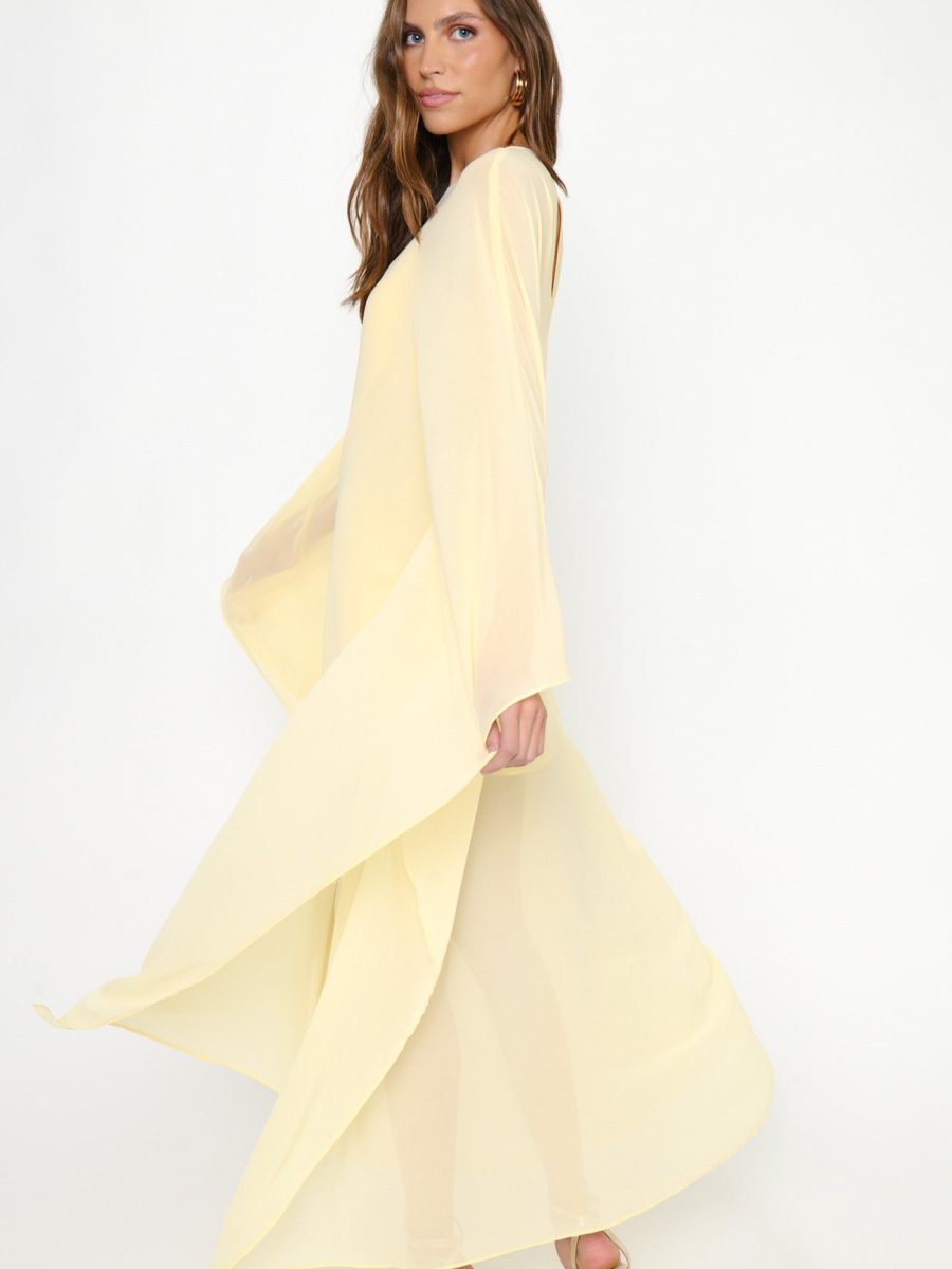 Olsen Maxi Dress ~ Pale Yellow Chiffon