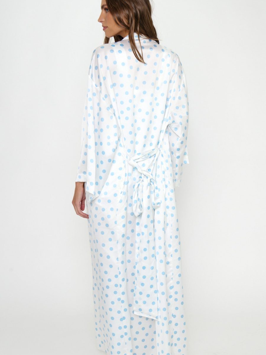 Sunrise Robe ~ Powder Blue Polka Dot