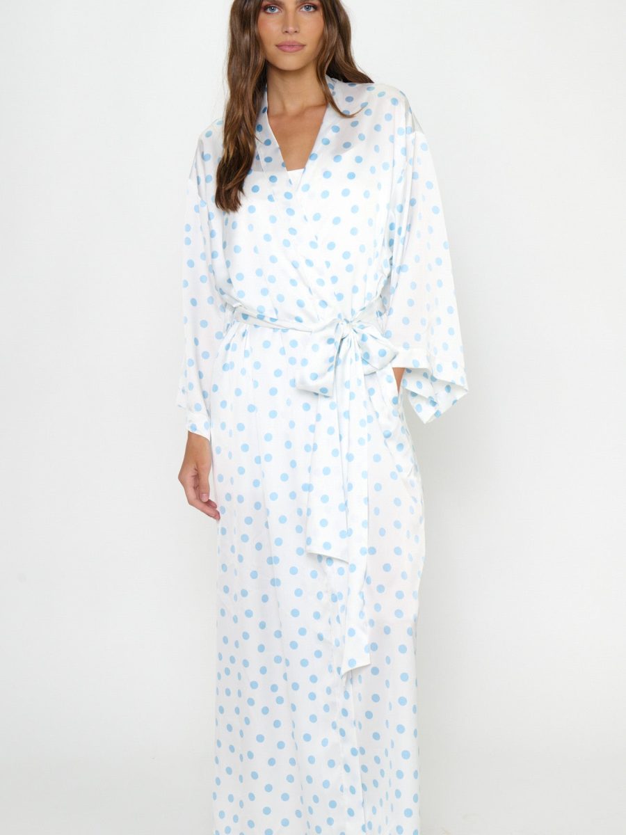 Sunrise Robe ~ Powder Blue Polka Dot