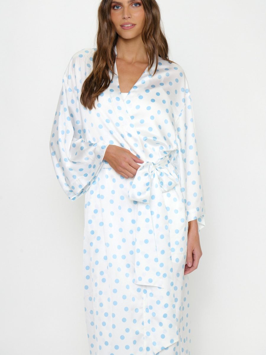 Sunrise Robe ~ Powder Blue Polka Dot