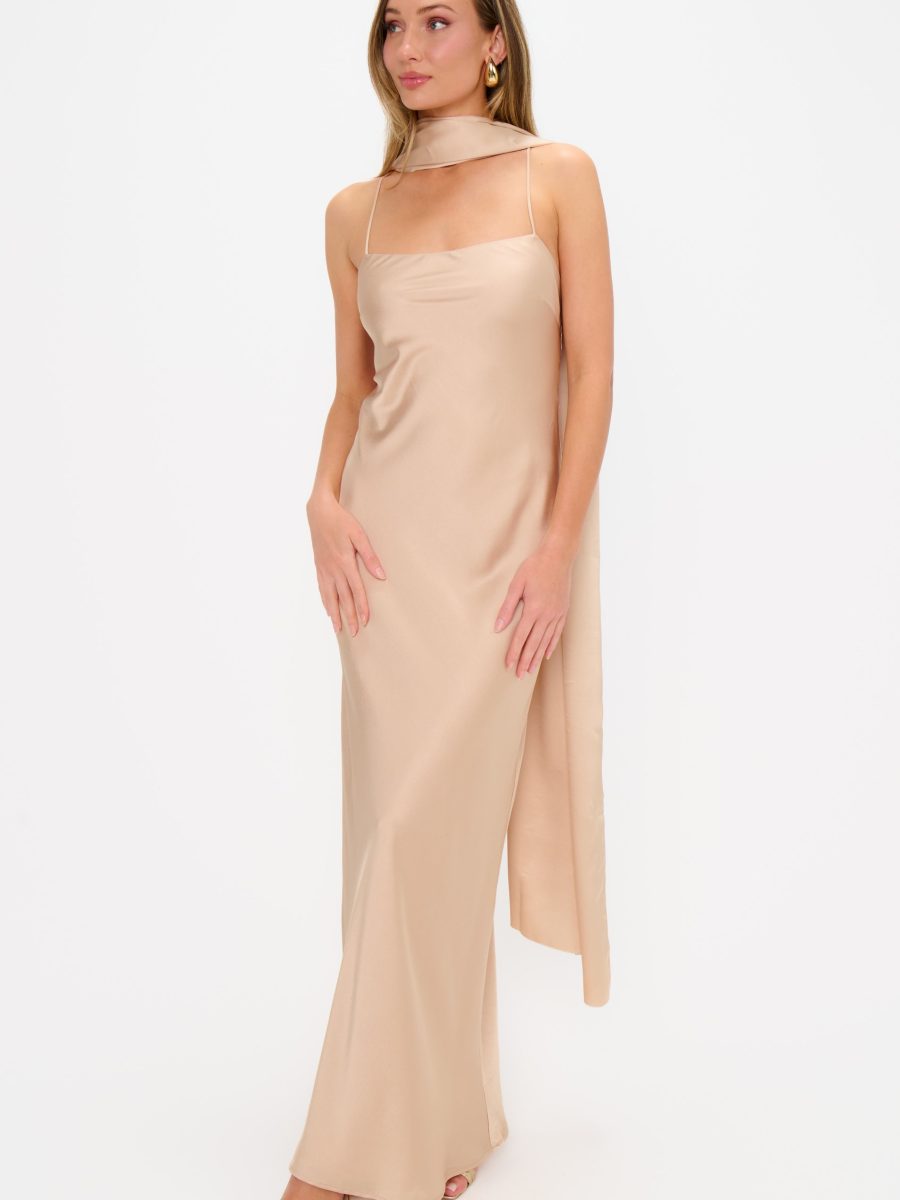 Soiree Shawl ~ Champagne Luxe Satin