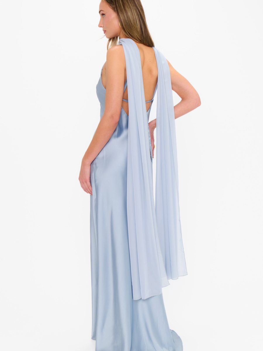 Soiree Shawl ~ Steel Blue Chiffon