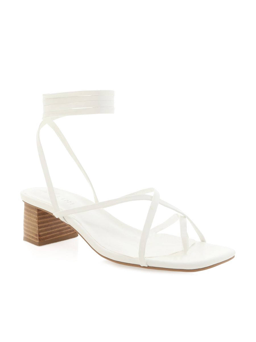 Billini Carmela Wrap Up Heel ~ White Natural