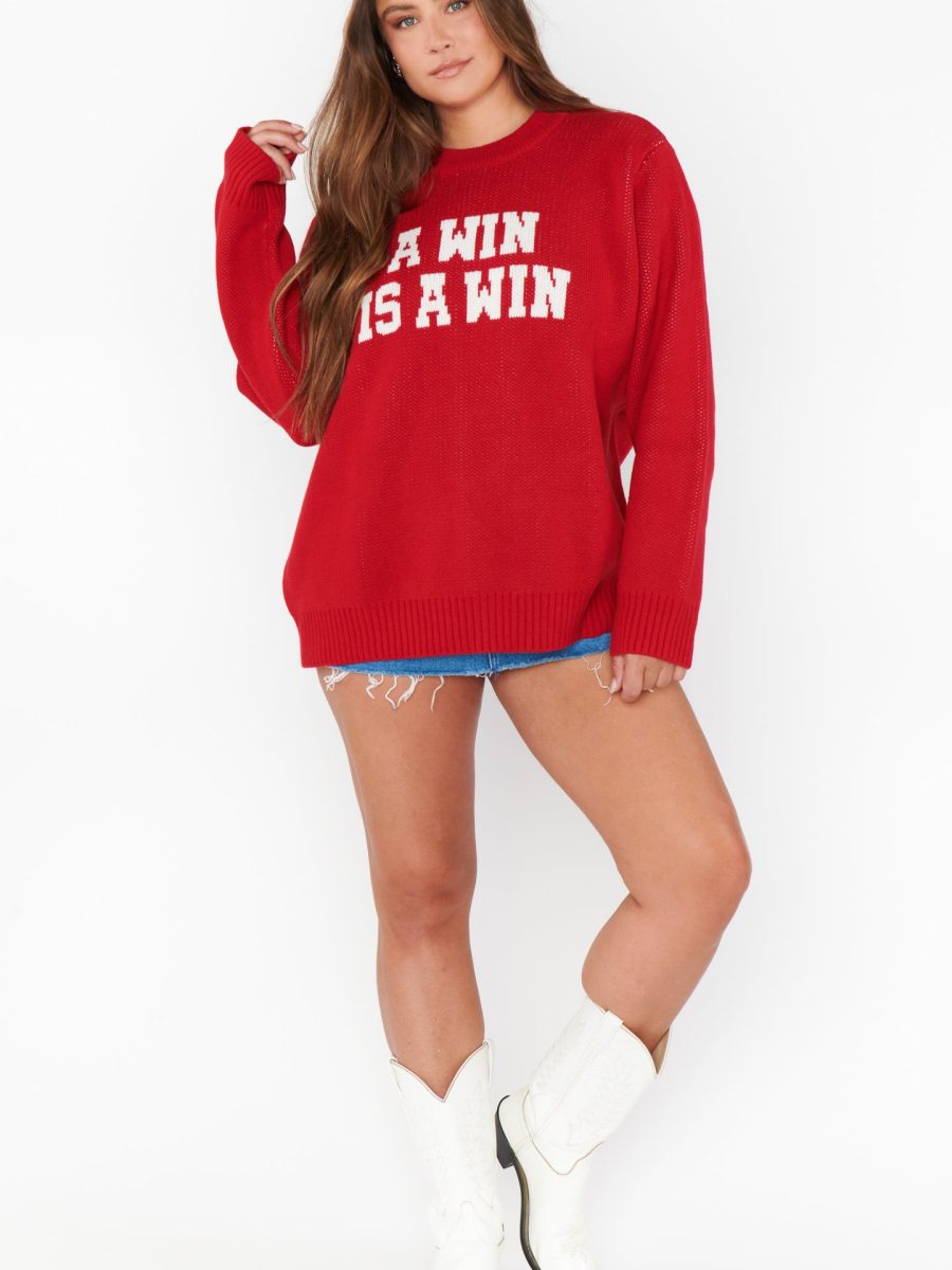 Varsity Sweater ~ Win Graphic Knit
