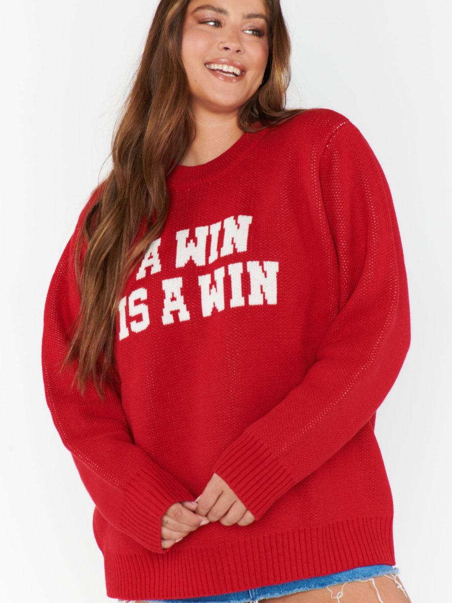 Varsity Sweater ~ Win Graphic Knit
