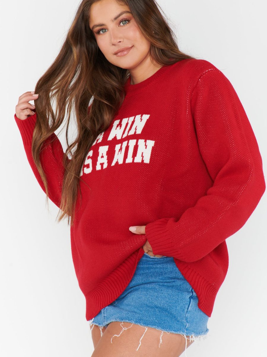 Varsity Sweater ~ Win Graphic Knit