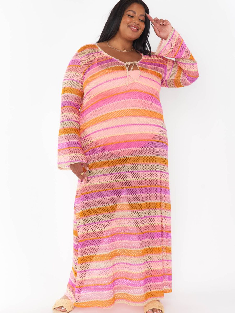 Vacay Coverup ~ Melon Mixed Crochet