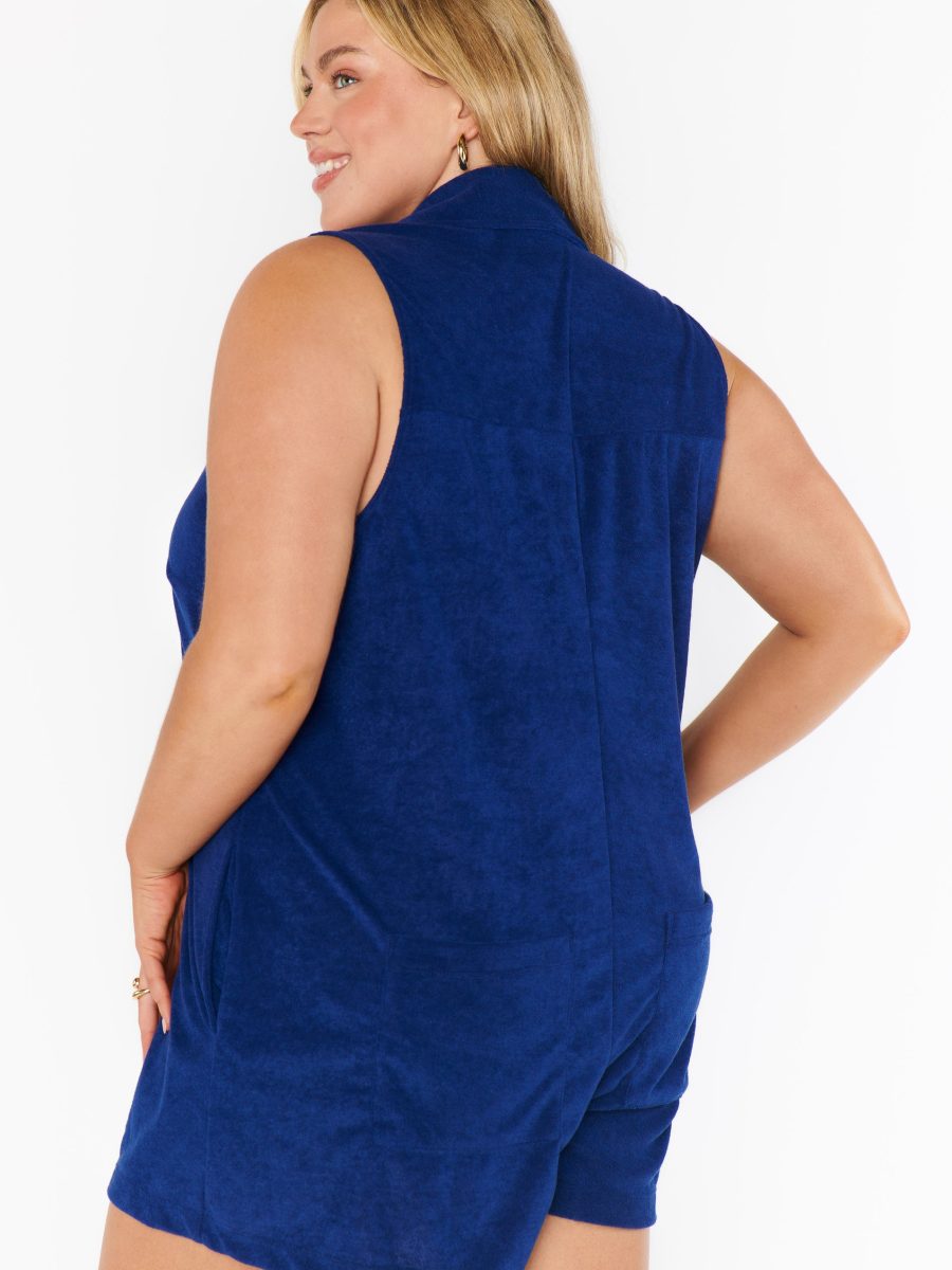 Reno Romper ~ Navy Blue Terry