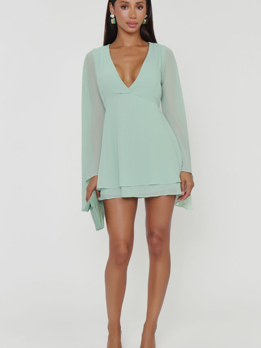 Robin Mini Dress ~ Sage Chiffon