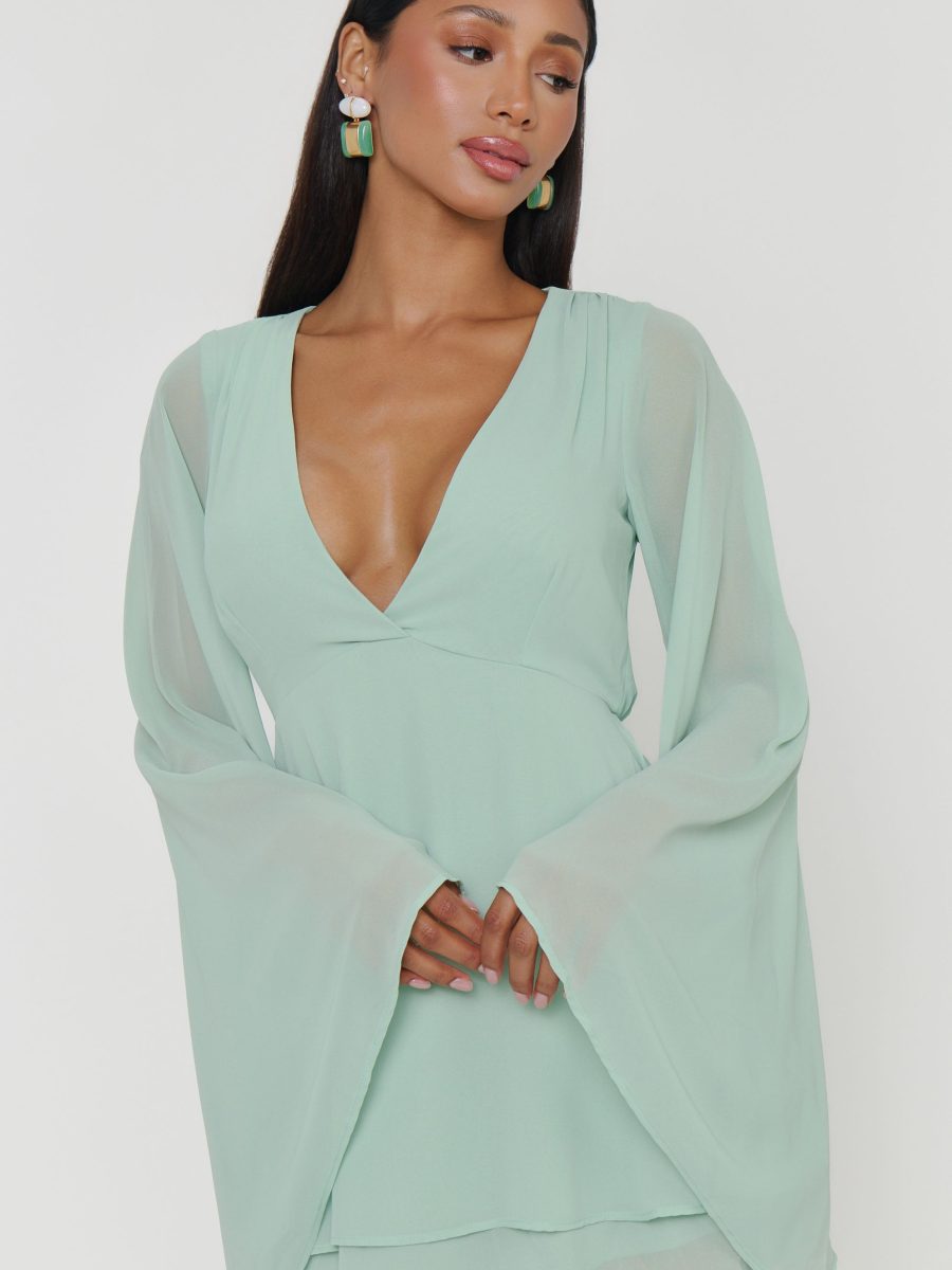 Robin Mini Dress ~ Sage Chiffon