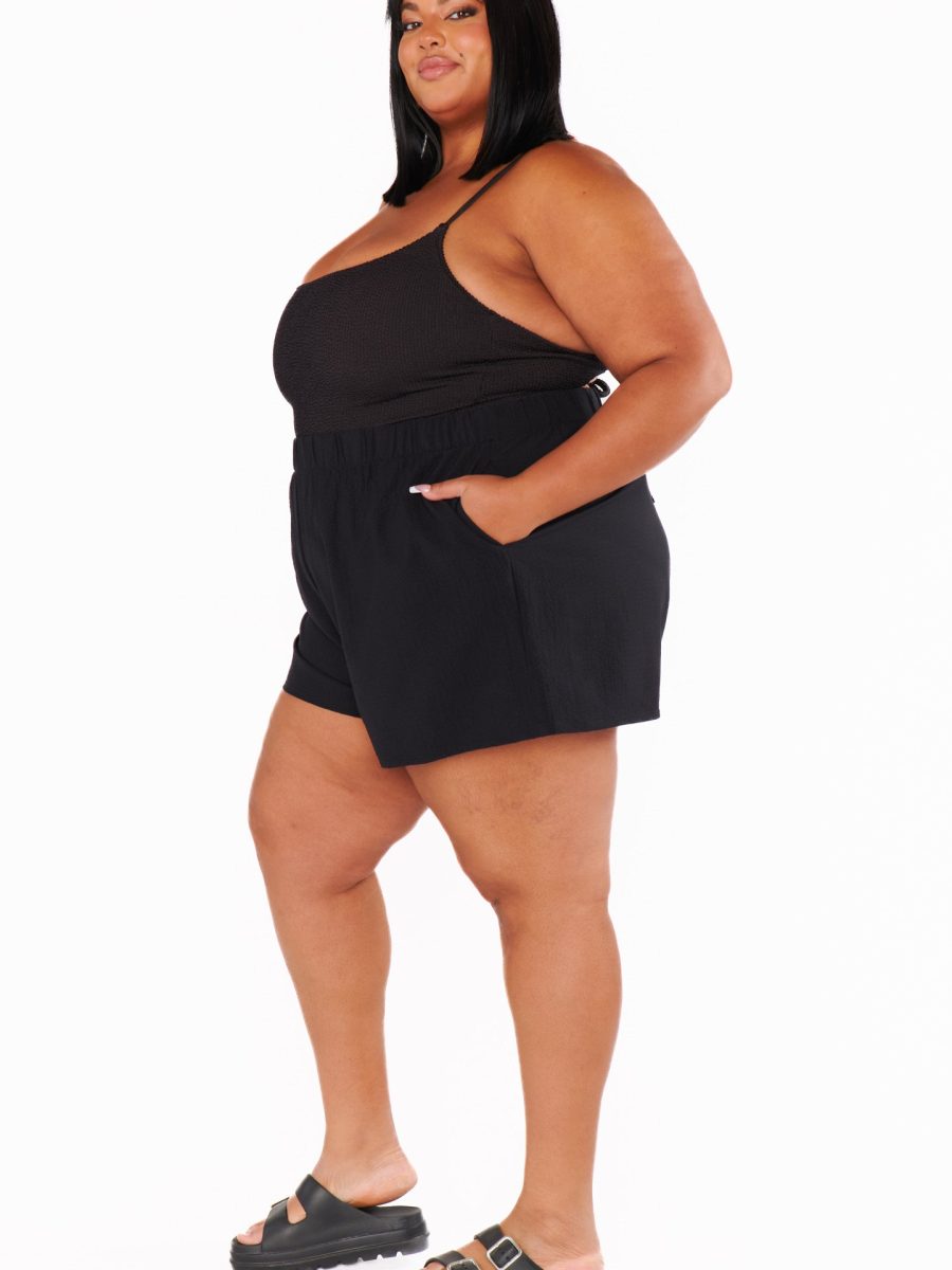 Hendrix Shorts ~ Black Crinkle Flow
